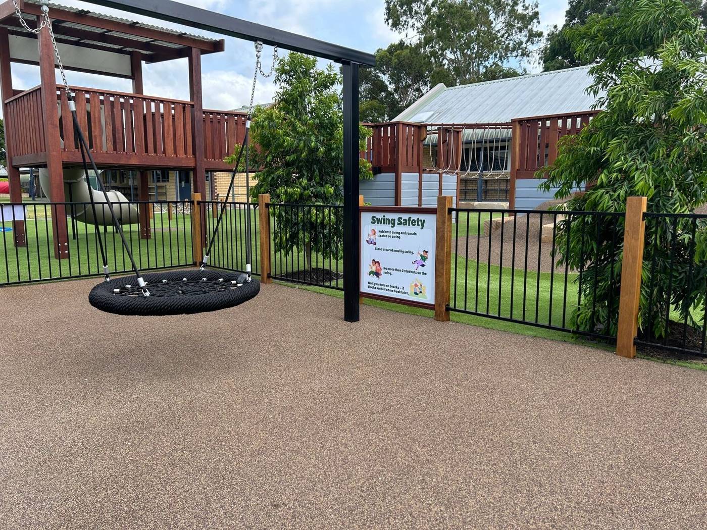 Playground area suitable for repair and maintenance review