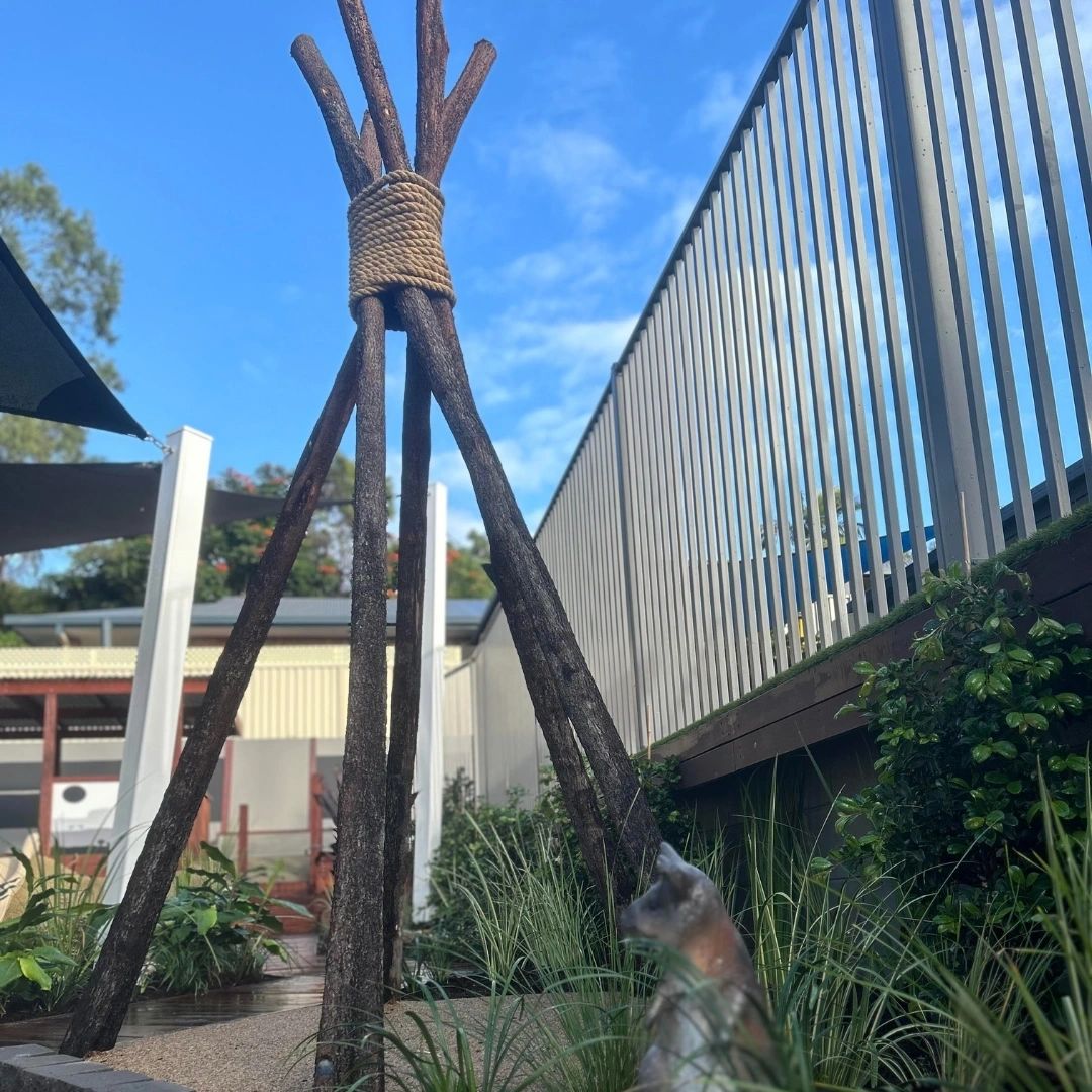 Timber teepee style play feature